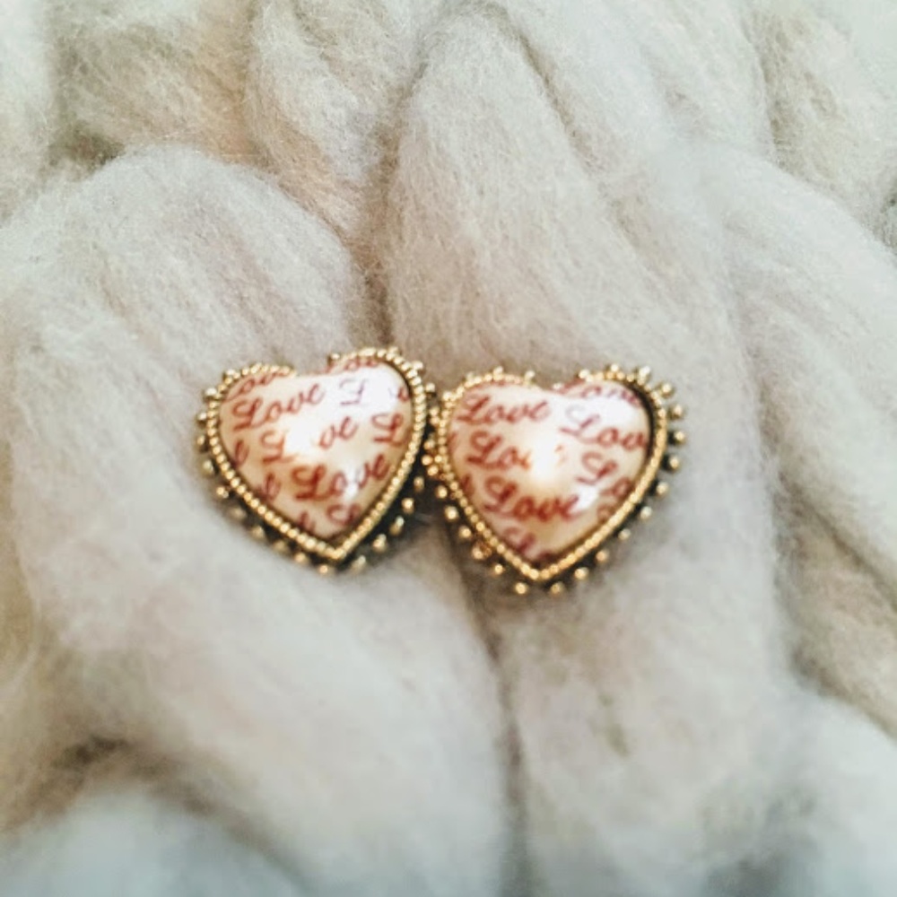 Betsey Johnston Heart Love Earrings